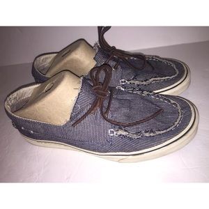 Vans Striped Boat Shoes TB4R Size 10.5 Blue